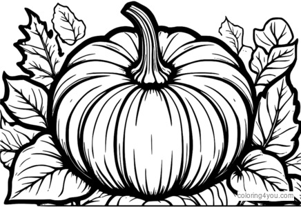 Coloring page of pumpkin patch