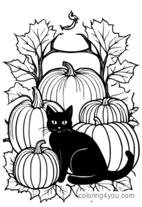 Leathanaigh dathú Pumpkin Cat Dubh