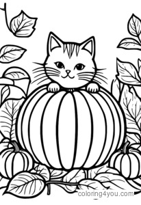 Leathanaigh dathú pumpkin cat dubh