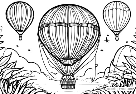 Afrikaanse Anansi spin folklore illustratie hete luchtballon zwevend.