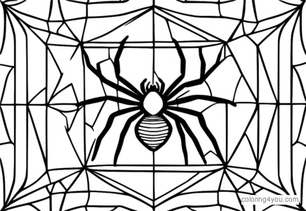 Simplified spider art for modern coloring pages