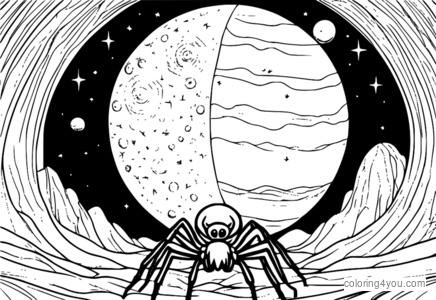 Spider walking on the surface of the moon