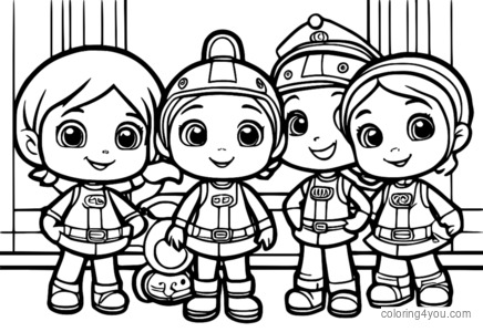 Team Umizoomi each member surrounded by a different color palette