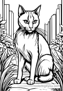 Angry Kitty Stamping Feet Coloring Page