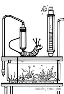 Caterpillar em um laboratório de ciências