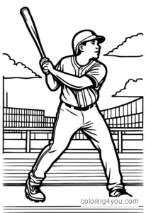 Baseball player swinging a bat with a fun expression