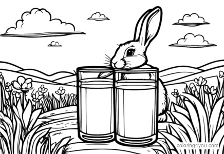 Desenho de suco de coelho para colorir para crianças