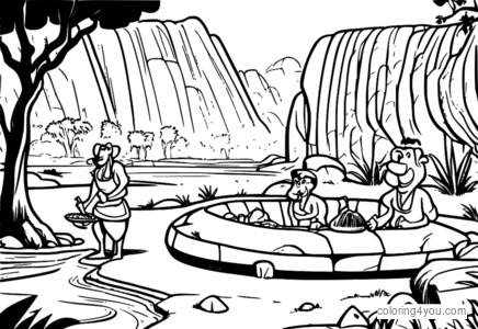 The Flintstones enjoying a prehistoric Thanksgiving