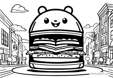 Gumball Watterson houdt een gigantische sandwich vast