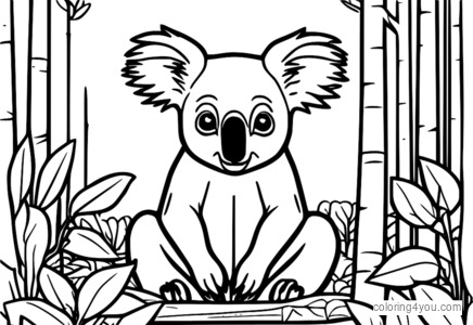 Wild Kratts epizodundan ilhamlanaraq onu uzaqdan müşahidə edən Kratt qardaşları ilə Koala rəngləmə səhifəsi.