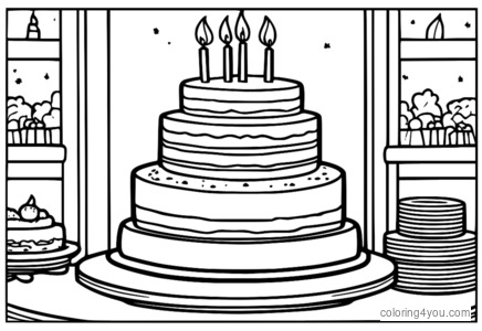 Coloriage - Gâteau Lincoln Loud pour Colorier