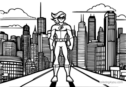 Robins City Skyline Coloring Page