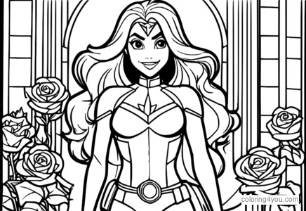 Starfires Rose Coloring Page