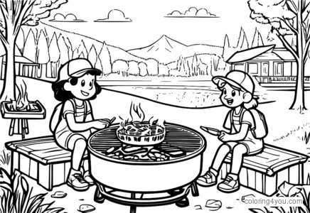 Dipper lan Mabel Pines duwe barbecue ing mangsa panas.