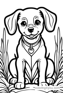 Angry Puppy Stamping Feet Coloring Page