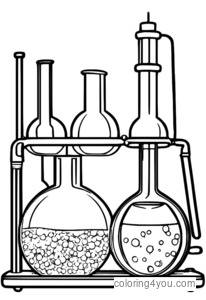 A picture of a beaker with a chemical reaction and a bubbling liquid