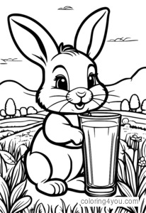 Desenho de suco de coelho para colorir para crianças