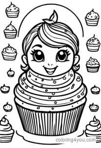 Darbella Watterson ag bácáil cupcakes sa chistin