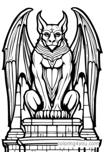 Gargoyle from Notre Dame Cathedral coloring page