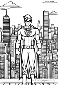 Robins City Skyline Coloring Page