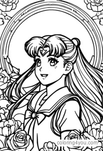 Sailor Moon og vinir hennar dreifa ást og góðvild um alla borgina, umkringd blómum og hjörtum