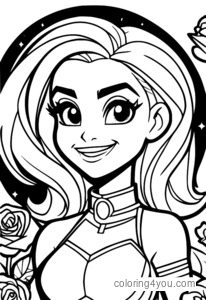 Starfires Rose Coloring Page