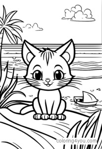 Tom le chat et Jerry la souris dans une course-poursuite sur la plage.