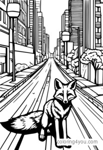 Urban fox in the city