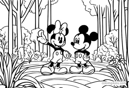 Topolino e i suoi amici giocano nel parco