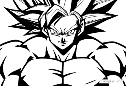 Super Saiyandagi Goku va Vegeta rang berish uchun jonli ranglar bilan yonma-yon shakllanadi.