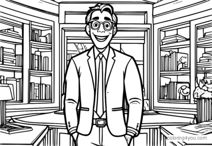 Nervous Neal Big Mouth character coloring page