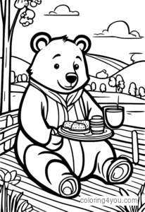 Desenho de suco de urso para colorir para crianças