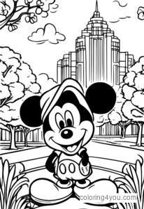 Mickey Mouse at mga kaibigan na naglalaro sa parke