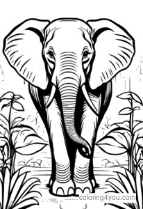 Ilustración única de un elefante discapacitado que recibe ayuda de sus amigos