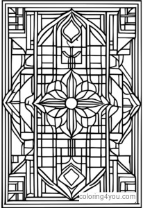 Islamisk geometrisk form til farvelægningsside med lagdelte indviklede designs