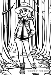 Desenho para colorir do estilo de moda de Mabel Pines