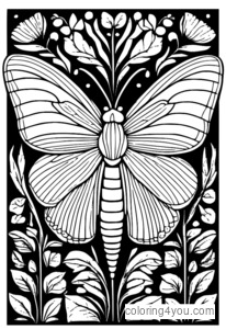 Desenho de Ciclo de vida da mariposa para colorir