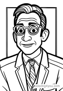 Nervous Neal Big Mouth character coloring page