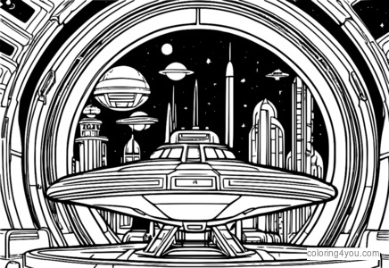 Among Us space crew coloring page