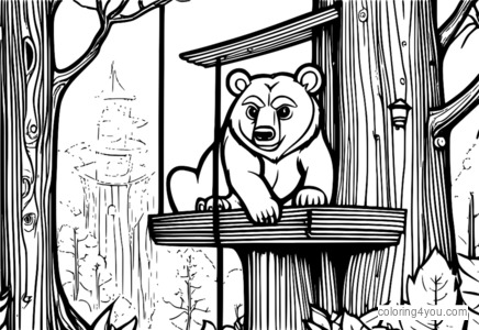 Beast Boy transformed into a bear, Teen Titans Go! coloring pages