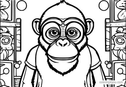 Darwin at Gumball monkey business coloring page