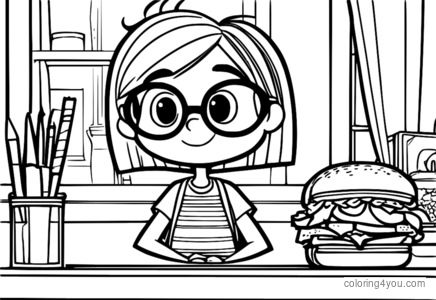 Coloriage Lynn Loud avec boîte à lunch