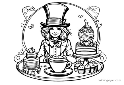 Mad Hatter och Alice firar en födelsedag