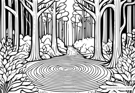 Nature maze in forest