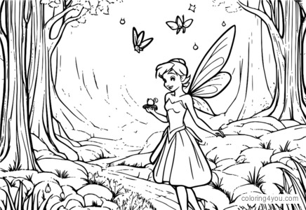 Tinker Bell and the Fireflies -värityssivu