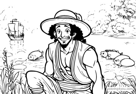 Usopp színező oldal a One Piece-ből