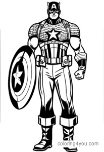 Captain America uimitoare pagini de colorat