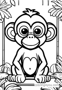 Desenho de Macaco de Darwin e Gumball para colorir