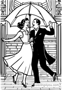 Don at Cosmo mula sa Singin' in the Rain coloring page