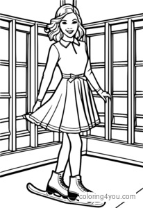 Maria in skating dress coloring page